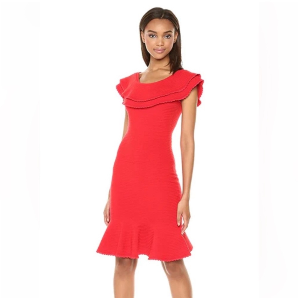 Milly Vibrant Red Midi Dress